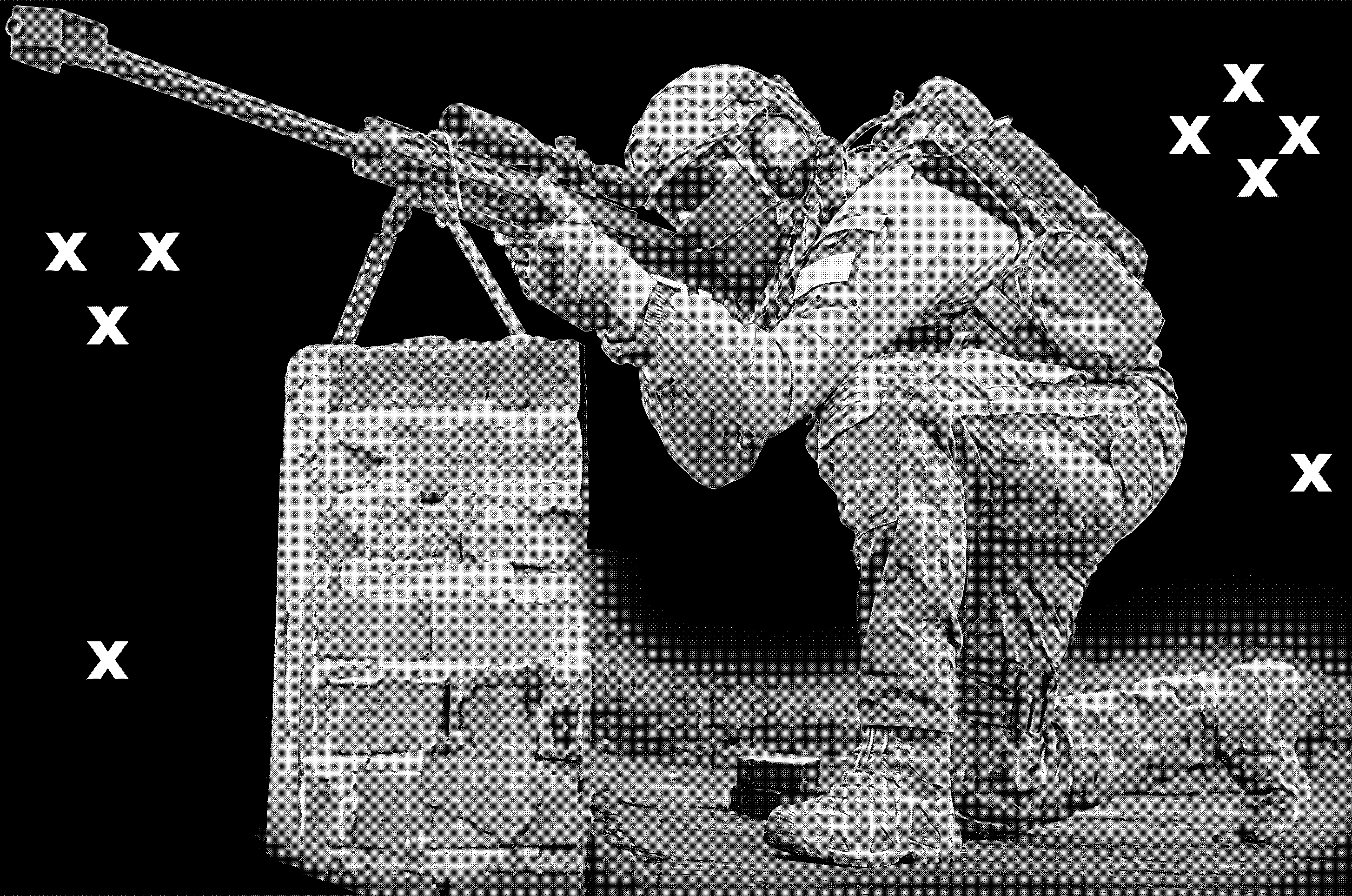 Sniper with .50 cal -Airbrush Stencil